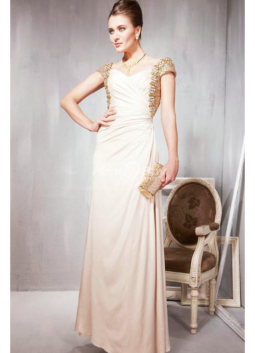 Latest Style Prom Dress With Cap Sleeves