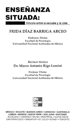 Enseñanza situada: vínculo entre la escuela y la vida" de Frida Díaz Barriga