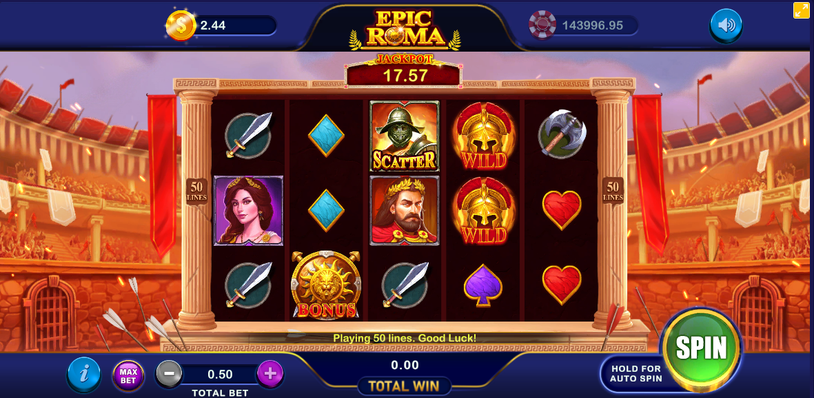 Online Casino Game CosmoSlots Epic Roma
