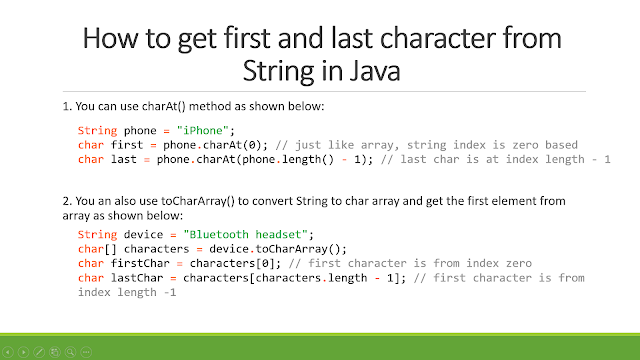 Javarevisited How To Get First And Last Character Of String In Java Example