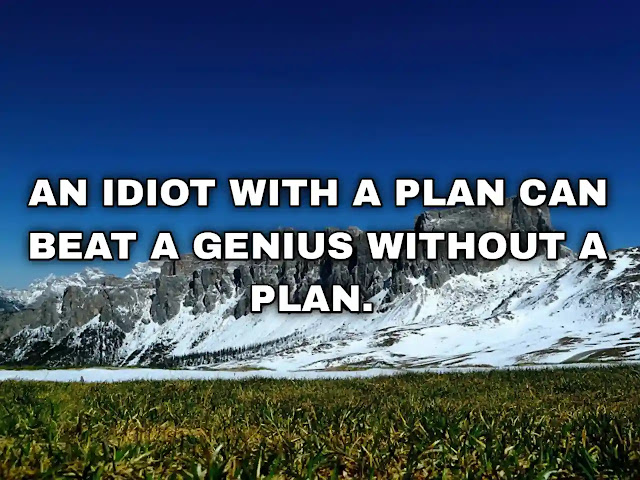 An idiot with a plan can beat a genius without a plan.