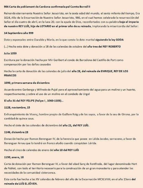 Diuen que en lo conde Borrell II Cataluña se va independisá. Pero entonses no existíe ni lo nom y hasta Alfonso II de Aragó se va seguí fen aná com fecha a Barselona lo reinat del rey de turno fransés. Mentíxen mes del que respiren.