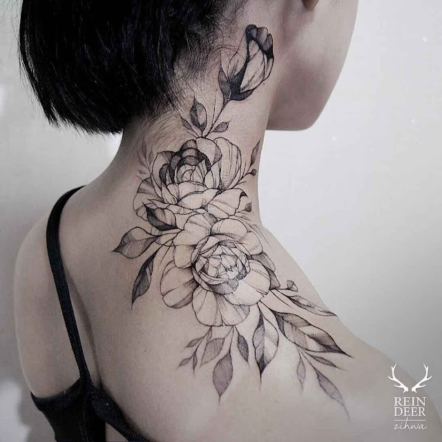 Tatuagens no pescoço - 40 ideias femininas