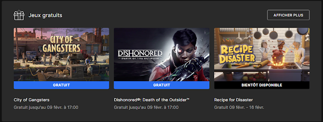 Deux jeux gratuits sur l'Epic Games Store : Dishonored et City of Gangsters