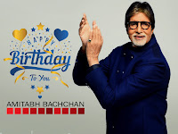 amitabh bachchan birthday, handsome old hunk clapping image with attractive smile