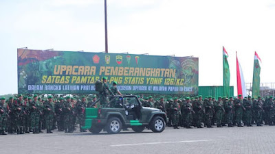 *Pangdam I/BB Pimpin Upacara Pemberangkatan Satgas Pamtas RI-PNG Statis Yonif 126/KC*