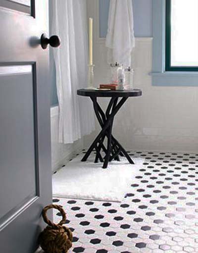 Black And White Bathroom Floor Tile