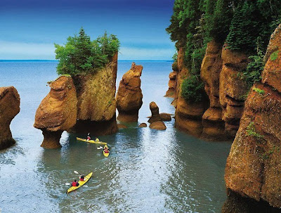 Hopewell Rocks nella baia di Fundy, Canada