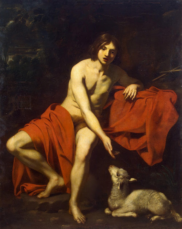 John the Baptist in the Wilderness by Nicolas Regnier - History paintings, Religious paintings from Hermitage Museum
