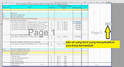 Print Area pada Excel tanpa disetting