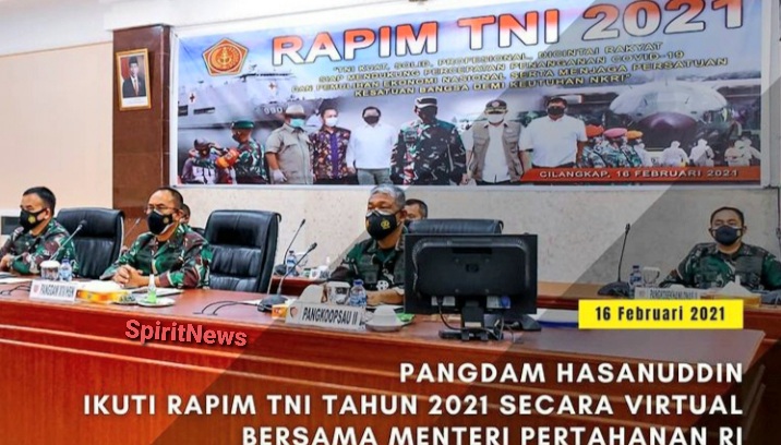 Pangdam Hasanuddin Ikuti Rapim TNI Secara Virtual Bersama Menhan