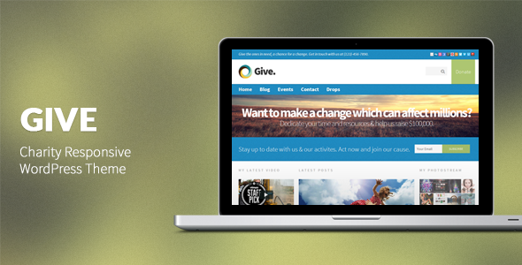 Give: Charity Responsive WordPress Theme - ThemeForest Item for Sale