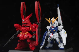 REVIEW FW GUNDAM CONVERGE CORE RX-93ff ν Gundam & MSN-04FF Sazabi Set, Premium Bandai