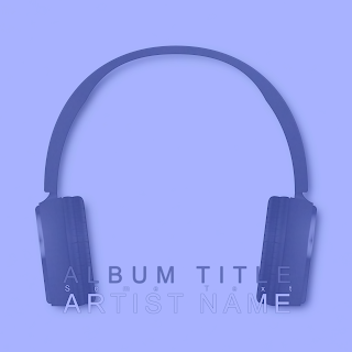 Simple, plain, blue tint effect design iTunes/Soundcloud/Spotify ready album cover, also perfect for CD and Vinyl music releases - headphones background image