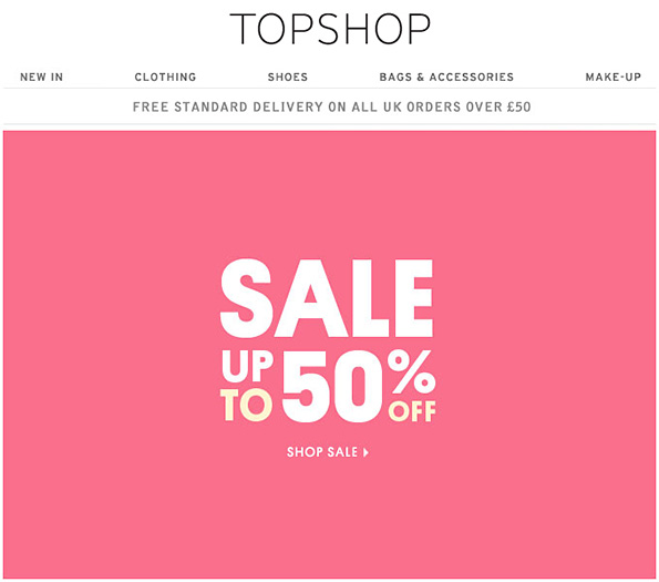 Topshop - распродажа -50%