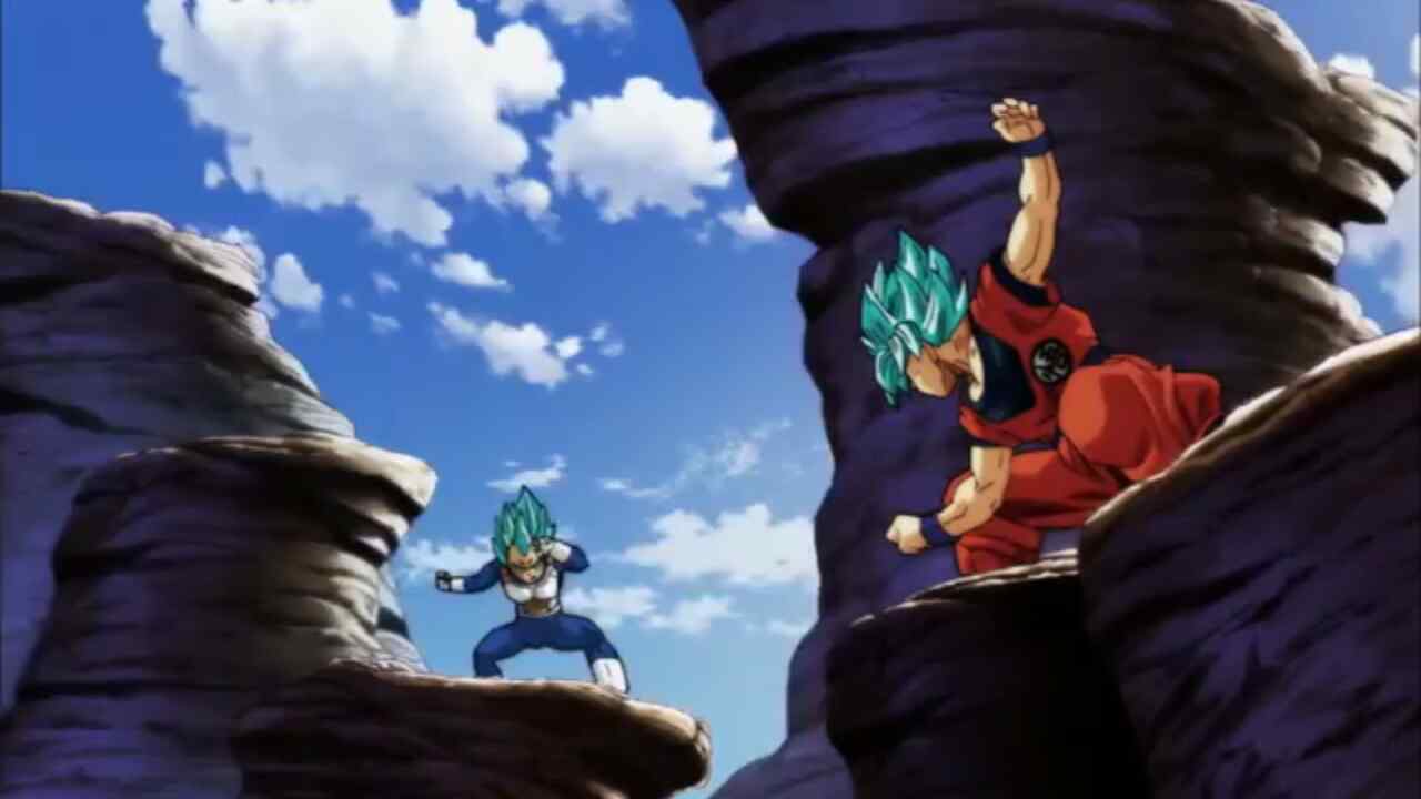 Goku and Vegeta in their trademark pose