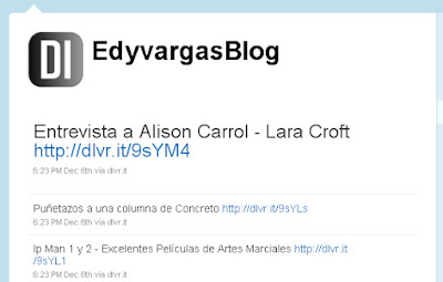 EdyvargasBlog en Twitter, usando Dlvr.it, excelente herramienta para Bloggers