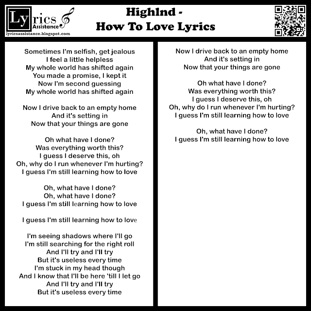 Highlnd - How To Love Lyrics | lyricsassistance.blogspot.com