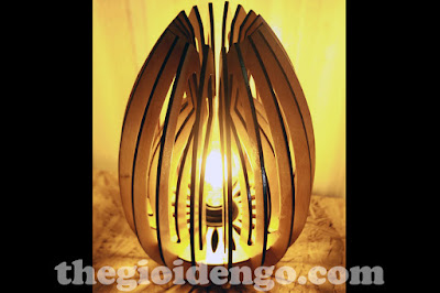 Thế giới đèn gỗ -  Đèn gỗ trang trí búp sen 1