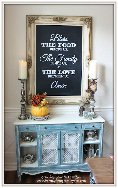 Chalkboard-Blessings-Farmhouse -Thanksgiving- Fall- Dining Room-From My Front Porch To Yours