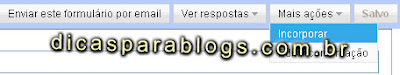 incorporar formulario google docs ao blogger