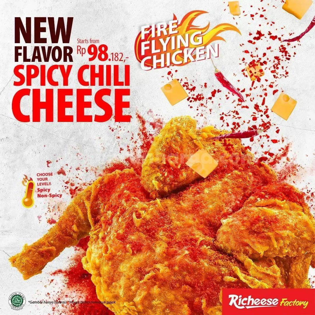 Richeese Factory Fire Flying Chicken Spicy Chili Cheese Rp. 98.182