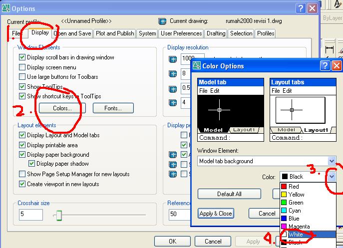 Merubah Background Tampilan AutocaD Jadi Putih