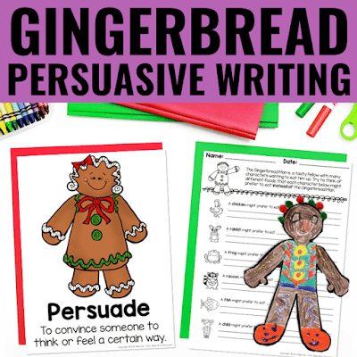 Image of Gingerbread Persuasive Writing resource pages.