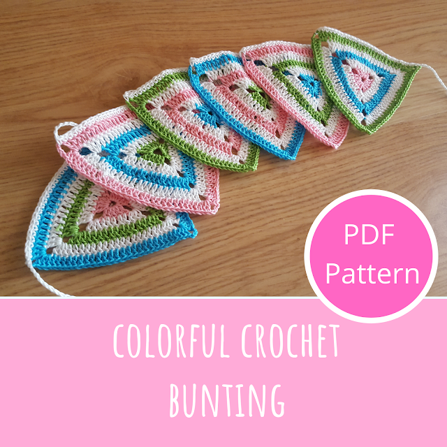 Colorful crochet bunting pattern