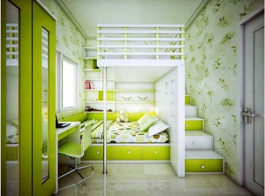 Modern Smart Teenagers Green Bedroom