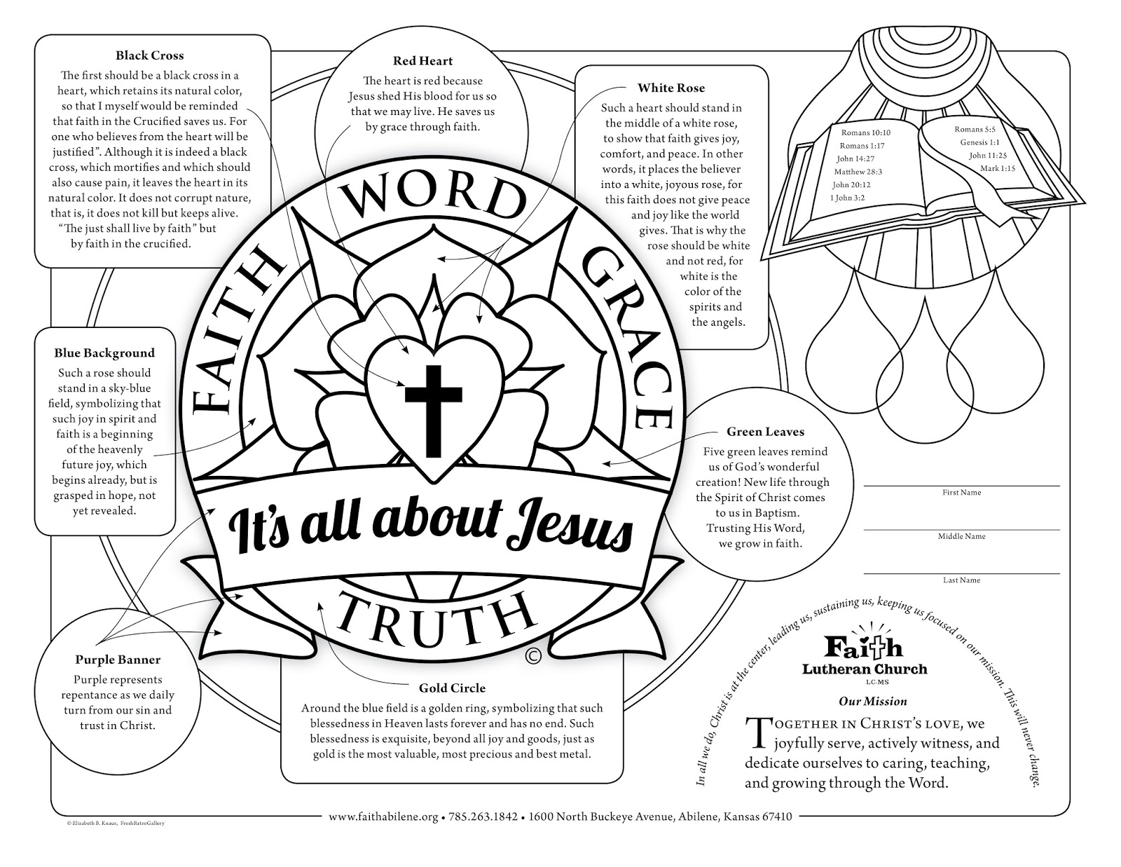 Free able coloring sheet Christian Faith Art
