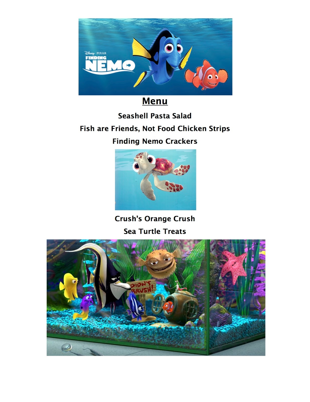 Reel Fancy Dinners: Finding Nemo Dinner