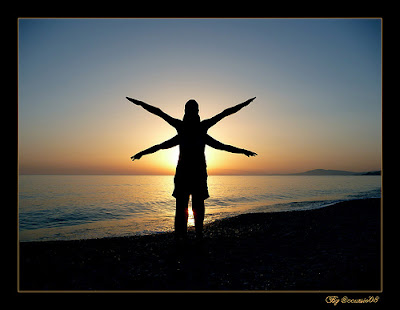 silhouette on the beach