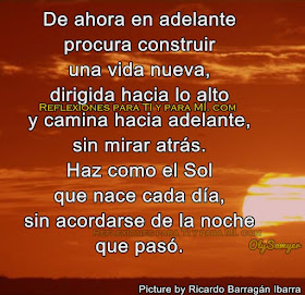 De ahora en adelante procura construir una vida nueva, dirigida hacia lo alto, y camina hacia adelante, sin mirar atrás.