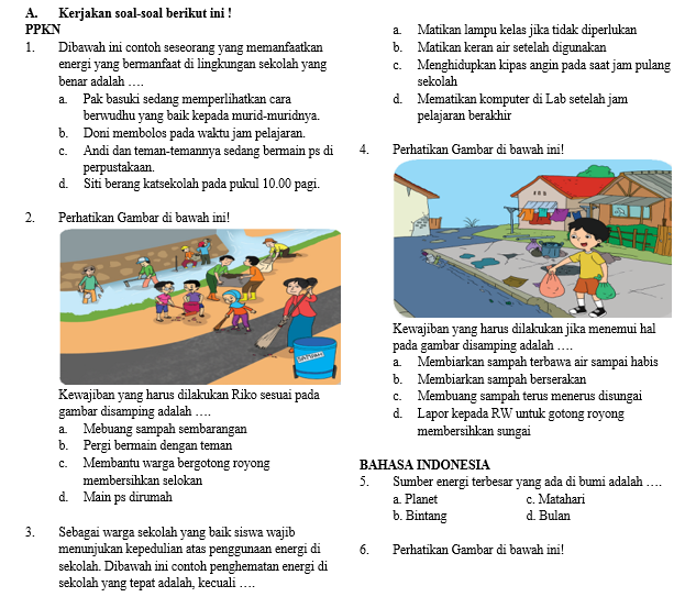 Soal Semester Tema 6 Kelas 3 Sd Mi Antapedia Com