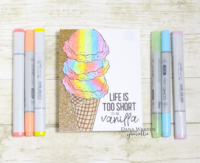 Dana Warren - Kraft Paper Stamps - Graciellie Designs - Ice Cream