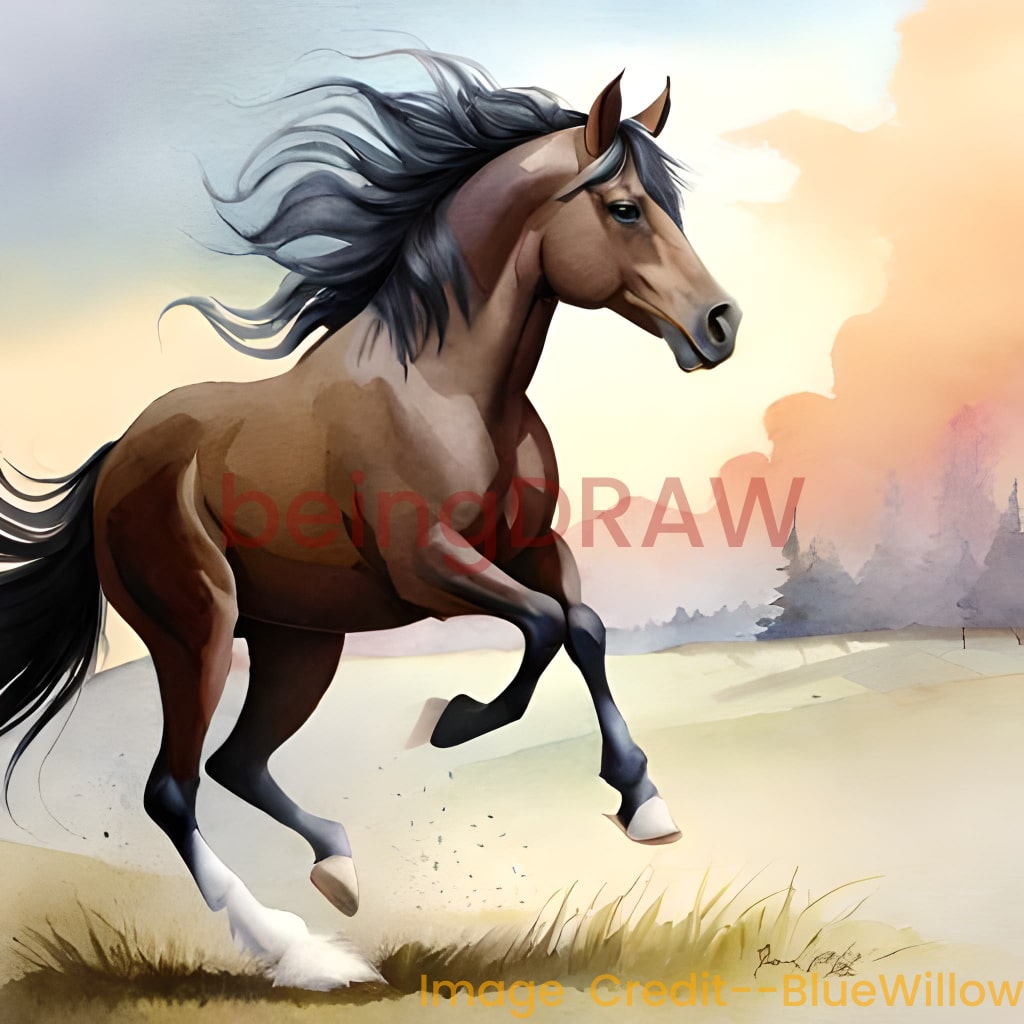 horse drawing for kids