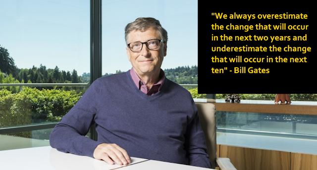 Bill Gates's quote on underestimating the change that will occur in the next ten years