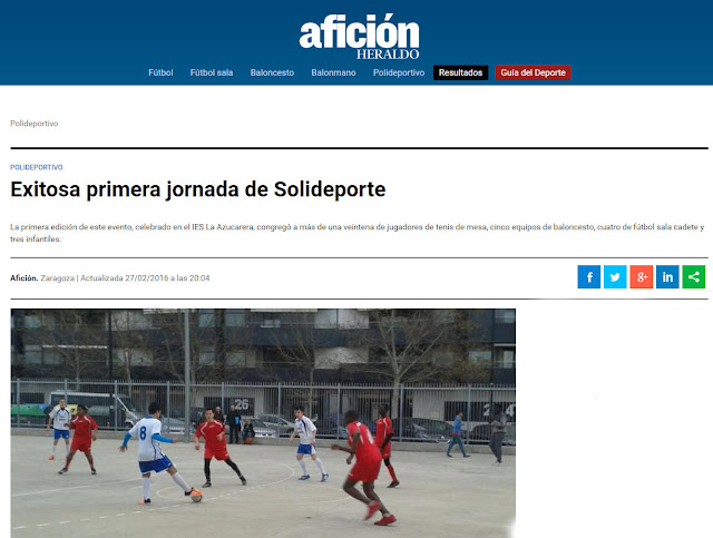 NOTICIA AFICIÓN DIGITAL: Exitosa primera jornada de Solideporte