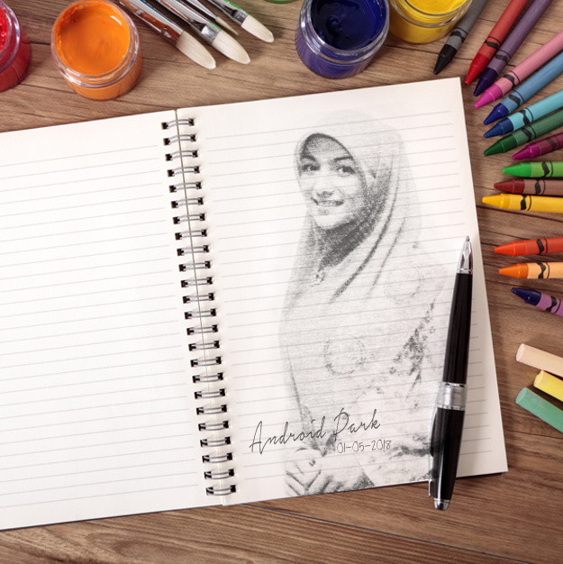 Cara Edit Photo Membuat Sketsa Arsiran Lukisan Pensil Menggunakan Android [ PicsayPro]