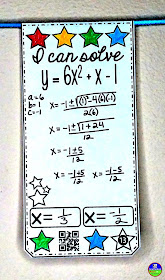 quadratic formula pennant activity