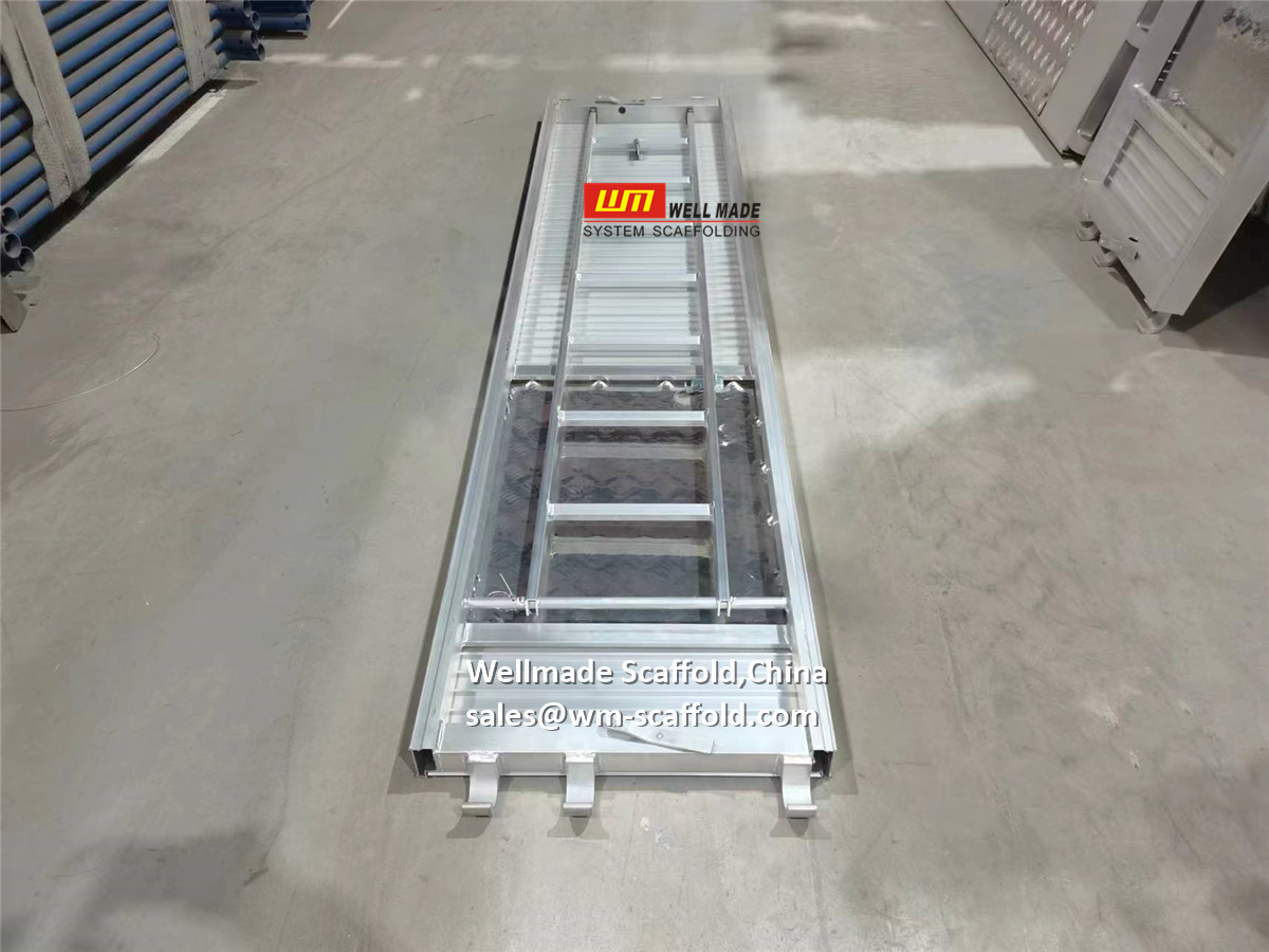 Scaffolding Platform with Trapdoor and Ladder for Ringlock System Scaffold O Ledgers - Aluminium Type Scaffold Hatches in LIght Weight - Layher Allround System Parts - Wellmade China