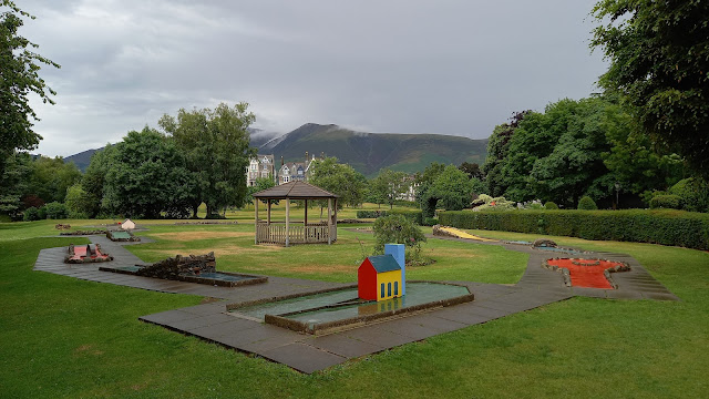 Obstacle Golf course at Hope Park in Keswick, Cumbria