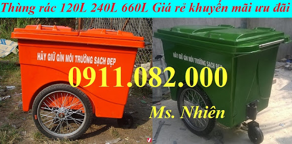Thùng rác nhựa hdpe giá rẻ- thùng rác 120L 240L giá tốt tại cần thơ - 2