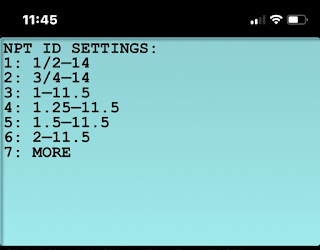 Internal Pipe Threads Program for GrafNCalc83