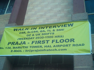 Walk-in interview for CSR/QA/TL/SME @ Praja Infratech, Bangalore