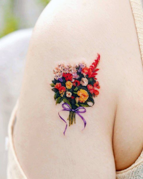 Tatuagens de buquê de flores - 30 modelos femininos!