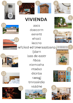 Housing : A Word Scramble Puzzle for Spanish Learners