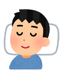 いびきをかかずに寝る人のイラスト（男性）