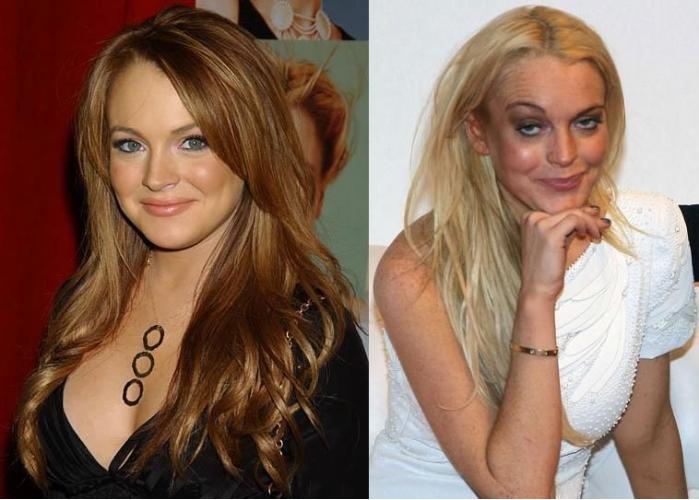 lindsay lohan before and after drugs